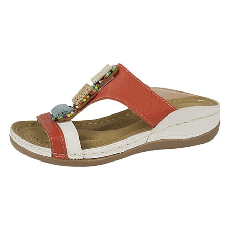 LUOGENLI Female Women s Sandals Size 7 Ladies Summer Solid Colour Pearl Hollow Breathable Slope with Thick Bottom Large Size Sandals Slippers Orthopedic Sandals For Women Arch Support
LUOGENLI Female Women s Sandals Size 7 Ladies Summer Solid Colour Pearl Hollow Breathable Slope with Thick Bottom Large Size Sandals Slippers Orthopedic Sandals For Women Arch Support