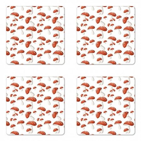 Nature Coaster Set of 4 Amanita Muscaria Mushrooms Motifs in Cartoon Style Square Hardboard Gloss Coasters Standard Size Burnt Orange Rust by Ambesonne
Nature Coaster Set of 4 Amanita Muscaria Mushrooms Motifs in Cartoon Style Square Hardboard Gloss Coasters Standard Size Burnt Orange Rust by Ambesonne