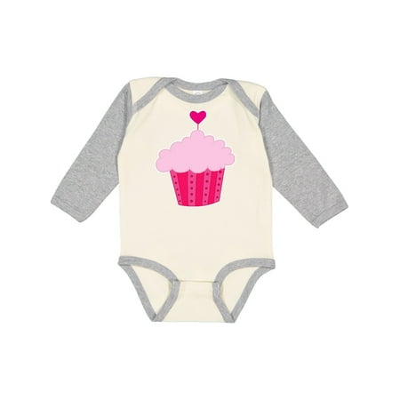 Inktastic Pink cupcake Gift Baby Girl Long Sleeve Bodysuit