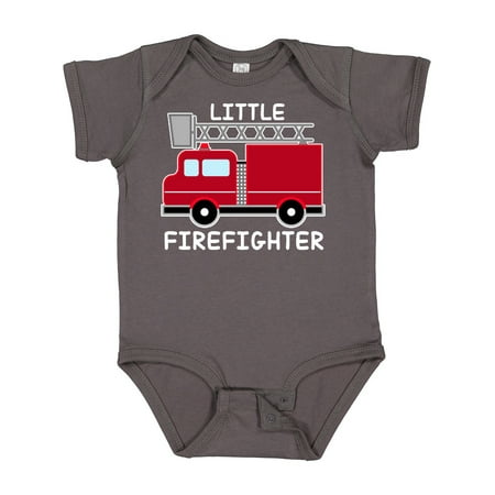 Inktastic Red Fire Little Firefighter White Text Gift Baby Boy or Baby Girl Bodysuit
