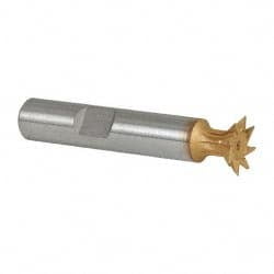 Made in USA 1/2 Diam x 1/8 Wide 3/8 Shank 45° Dovetail Cutter HSS TiN Finish