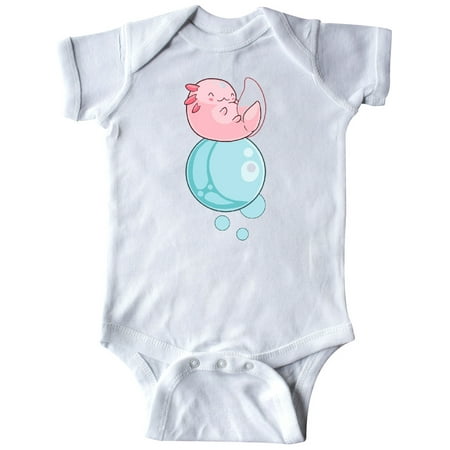 Inktastic Cute Axolotl Sitting on a Bubble Gift Baby Boy or Baby Girl Bodysuit