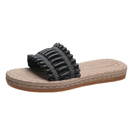 ASEIDFNSA Boots With Heels for Women Mid Calf Womens Slippers Boots Ladies Fashion Solid Color Pleated Lace Leather Open Toe Grass Woven Bottom Flat Slippers
ASEIDFNSA Boots With Heels for Women Mid Calf Womens Slippers Boots Ladies Fashion Solid Color Pleated Lace Leather Open Toe Grass Woven Bottom Flat Slippers
