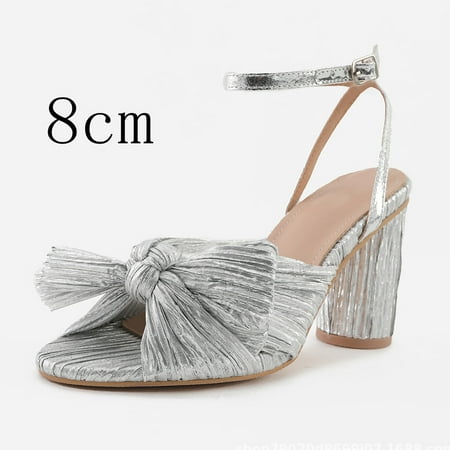 Sehao Women s Summer Thick Heel High Heel Bow Crossborder Large Size Sandals Women s sandals Silver 41
Sehao Women s Summer Thick Heel High Heel Bow Crossborder Large Size Sandals Women s sandals Silver 41