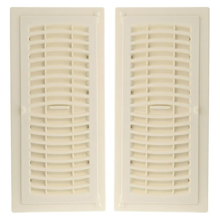 4in x 12in Plastic Rust Proof Almond Pop-Up Heating and Cooling Floor Register (2 PACK) - Overall Dimensions 5 1/4in x 13 1/4 
4in x 12in Plastic Rust Proof Almond Pop-Up Heating and Cooling Floor Register (2 PACK) - Overall Dimensions 5 1/4in x 13 1/4