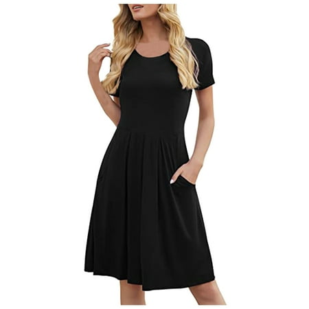 Maxi Dress for Women Wedding Dress Women s Fashion Pure Color Pleated Loose Fit with Pockets Round-Neck Leisure Dress Summer Dresses for Women 2022 Birthday Dresses on Clearance Black S
Maxi Dress for Women Wedding Dress Women s Fashion Pure Color Pleated Loose Fit with Pockets Round-Neck Leisure Dress Summer Dresses for Women 2022 Birthday Dresses on Clearance Black S