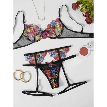RPVATI Sexy Babydoll Lingerie for Women with Garter Floral Lace Teddy 3 Piece Bra and Panty Sets Black XXL
RPVATI Sexy Babydoll Lingerie for Women with Garter Floral Lace Teddy 3 Piece Bra and Panty Sets Black XXL
