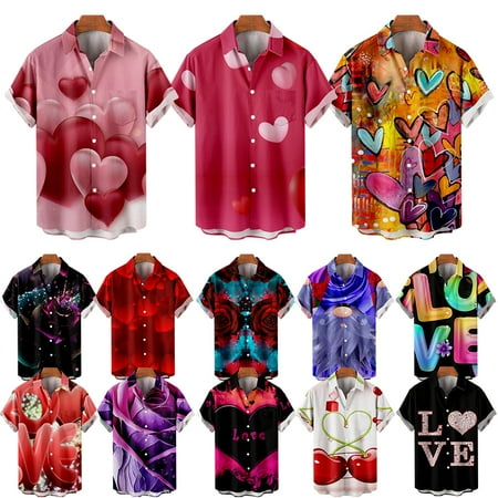 MLFU Valentine s Day Teens Mens Collared Shirt & Top Tropical Breathable Costume for Couple
MLFU Valentine s Day Teens Mens Collared Shirt & Top Tropical Breathable Costume for Couple