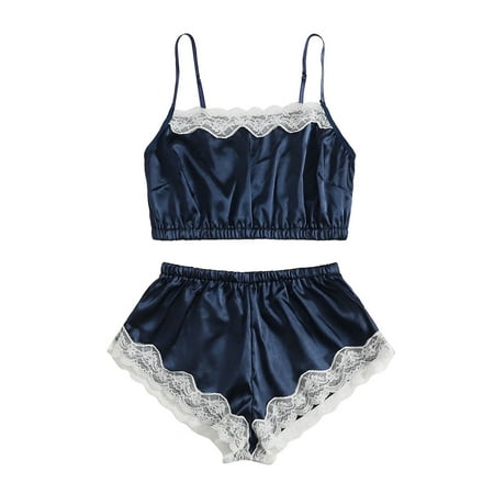 Intimates Womens Outfits Lace Camisole Bra Shorts Two Piece Pajamas Sexy Sleepwear Underwear Panties Suits Lingerie Polyester Simple Long Sleeve Shirts for Women Navy
Intimates Womens Outfits Lace Camisole Bra Shorts Two Piece Pajamas Sexy Sleepwear Underwear Panties Suits Lingerie Polyester Simple Long Sleeve Shirts for Women Navy