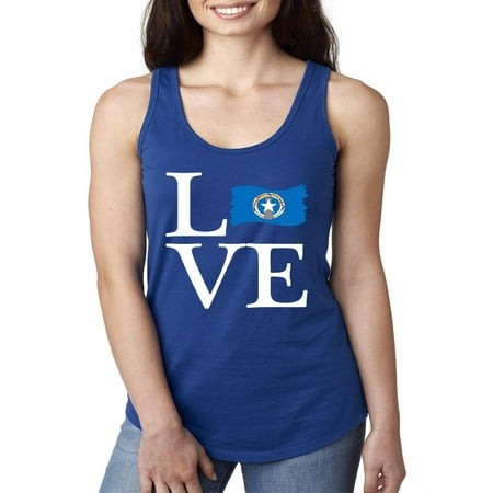 Love Northern Mariana Islands Flag Women's Racerback Tank Top