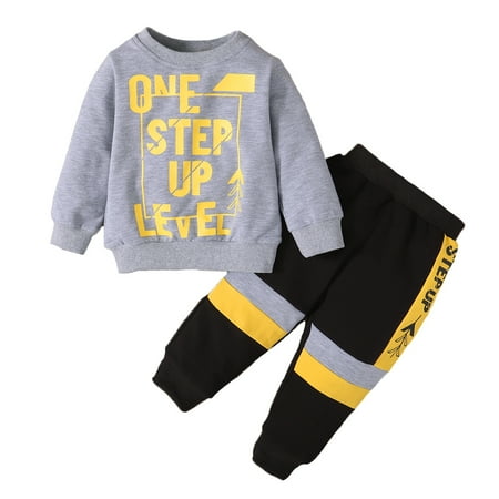 KIMI BEAR Toddler Boys Outfits 2T Toddler Boy Autumn Outfits 3T Toddler Boy Casual ONE STEP UP LEVEL Letter Print Round Neck Long Sleeve Hoodie + Pants 2PCs Set Gray
KIMI BEAR Toddler Boys Outfits 2T Toddler Boy Autumn Outfits 3T Toddler Boy Casual ONE STEP UP LEVEL Letter Print Round Neck Long Sleeve Hoodie + Pants 2PCs Set Gray
