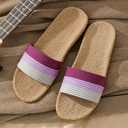 〖Yilirongyumm〗 Purple 37-38 Slippers For Women Couples Linen Slip On Flat Slides Indoor Home Color Slippers Causal Fashion Comfortable Beach Shoes
〖Yilirongyumm〗 Purple 37-38 Slippers For Women Couples Linen Slip On Flat Slides Indoor Home Color Slippers Causal Fashion Comfortable Beach Shoes