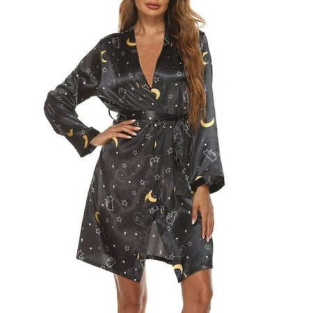 QWERTYU Women s Short Silky Floral Sleepwear Bridesmaid Robe Satin Kimono Robes Bride Party Long Sleeve Bathrobe Loungewear Black L
QWERTYU Women s Short Silky Floral Sleepwear Bridesmaid Robe Satin Kimono Robes Bride Party Long Sleeve Bathrobe Loungewear Black L
