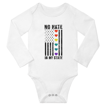No Hate In My State Funny Baby Long Sleeve Clothes Bodysuits Infant Boy Girl Unisex (White 18-24M)
No Hate In My State Funny Baby Long Sleeve Clothes Bodysuits Infant Boy Girl Unisex (White 18-24M)