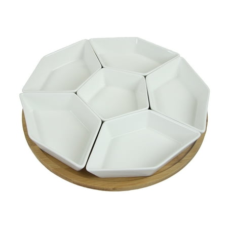 Elama Signature 12 inch 7 Pieces Condiment Server Set with a Bamboo Lazy Suzan Serving Tray
Elama Signature 12 inch 7 Pieces Condiment Server Set with a Bamboo Lazy Suzan Serving Tray
