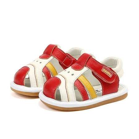Toyella Leather Soft-soled Shoes For Little Boys Red 17