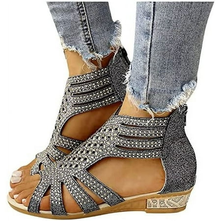 Womens Boho Sandals Low Wedges Open Toe Casual Summer Dressy Platform Sandals for Women
Womens Boho Sandals Low Wedges Open Toe Casual Summer Dressy Platform Sandals for Women