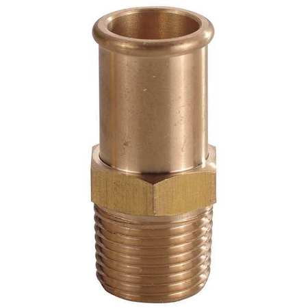 ZORO SELECT 6AFH8 Hose Barb,1/2 In Barb,3/8 In MNPT,Brass