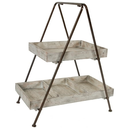 A&B Home Jardin Two Tiered Wood & Metal Shelf
