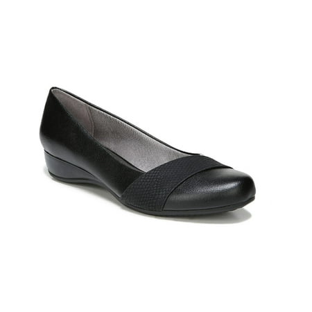 LifeStride Womens Faux Leather Heeled Ballet Flats