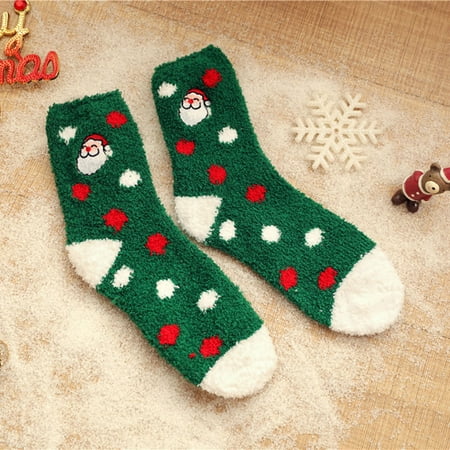 ZMHEGW Womens Socks Christmas Printed Cute Warm Comtable Home Stockings