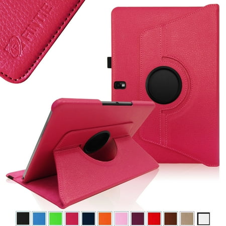 Fintie Vegan Leather 360 Degree Rotating Case Cover for Samsung Galaxy Note 10.1 2014 Edition Android Tablet, Magenta