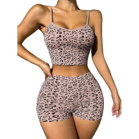 Casual Leopard Print Spaghetti Strap Short Sets Sleeveless Baby Pink Women Pajama Sets (Women s)
Casual Leopard Print Spaghetti Strap Short Sets Sleeveless Baby Pink Women Pajama Sets (Women s)