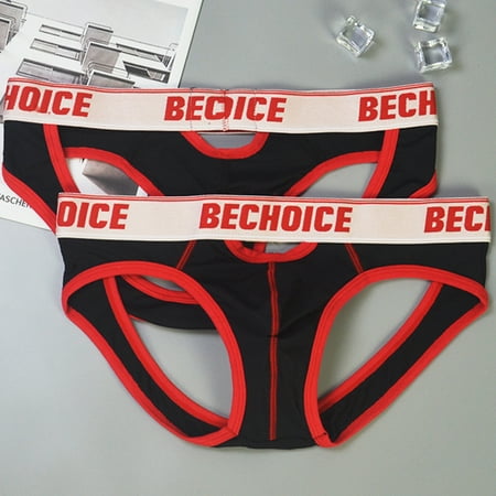 BECHOICE 2/4Packs Men s Sexy Thong Underwear Underwear For Men Pack Low Rise G-String Bulge Pouch