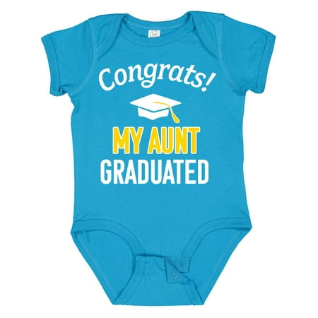 Inktastic Congrats! My Aunt Graduated with Cap Gift Baby Boy or Baby Girl Bodysuit