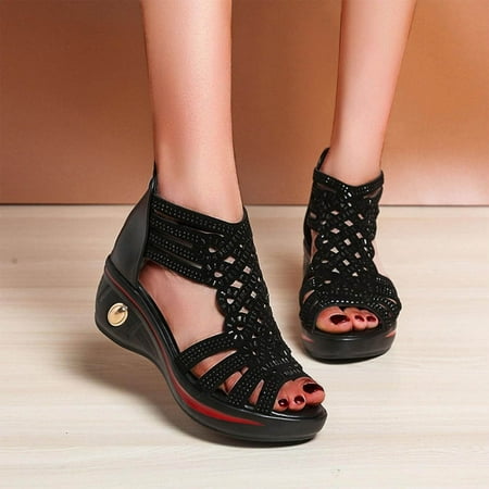 Womens Comfort Orthopedic Rhinestone Sandals Classic Open Toe Cushioned Casual Sandals Wedge Sandal Loafers
Womens Comfort Orthopedic Rhinestone Sandals Classic Open Toe Cushioned Casual Sandals Wedge Sandal Loafers