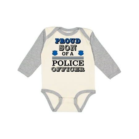 Inktastic Proud Son of a Police Officer Gift Baby Boy Long Sleeve Bodysuit