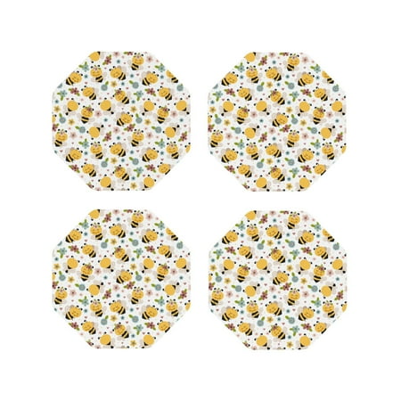 Fuzoiu Bee and Flowers Print Leather Coasters Set Drink Coasters Set of 4 for Tabletop Protection Durable PVC Coasters Home Décor and Housewarming Gift-Octagon
Fuzoiu Bee and Flowers Print Leather Coasters Set Drink Coasters Set of 4 for Tabletop Protection Durable PVC Coasters Home Décor and Housewarming Gift-Octagon