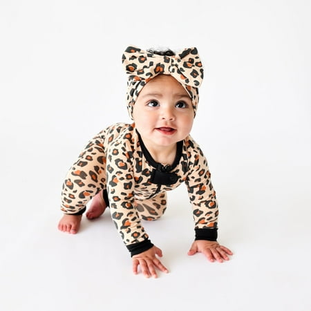 Unisex Organic Cotton Infant Romper- Lounging Leopard