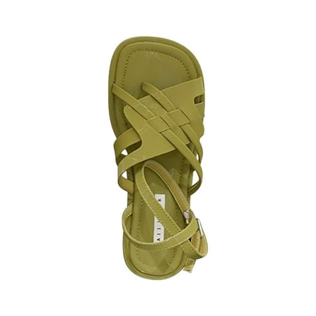 BSDHBS Sandals for Women Casual Side Hollow Belt Buckle Flat Bottom Roman Shoes Women s Summer Sandals Fashion Women s Sandals Green Size 38
BSDHBS Sandals for Women Casual Side Hollow Belt Buckle Flat Bottom Roman Shoes Women s Summer Sandals Fashion Women s Sandals Green Size 38
