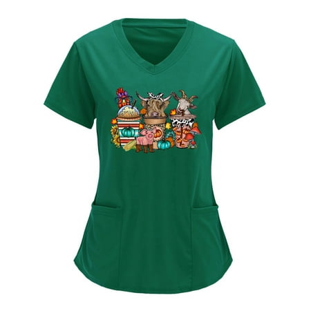 Women Short Sleeve V-Neck Baseball Animal Cartoon Printed Scrubs Top Working Uniform Nurses Clothing Workwear Shirts Blouse Tops With Pockets Top Simple Clothing
Women Short Sleeve V-Neck Baseball Animal Cartoon Printed Scrubs Top Working Uniform Nurses Clothing Workwear Shirts Blouse Tops With Pockets Top Simple Clothing