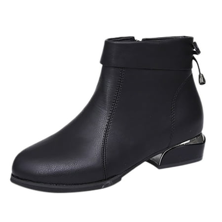 SEMIMAY Fashion Women Artificial Leather Solid Color Autumn Thick Sole Square Heels Zipper Short Booties Round Toe Shoes Black
SEMIMAY Fashion Women Artificial Leather Solid Color Autumn Thick Sole Square Heels Zipper Short Booties Round Toe Shoes Black