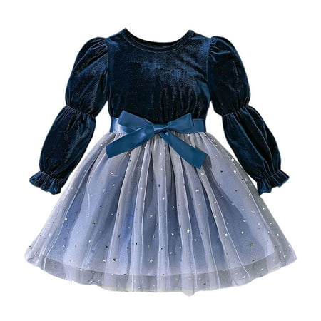 Toddler Girl Dress Toddler Girls Long Sleeve Dresses Star Sequin Tulle Dress Clothes Blue 18-24 Months
Toddler Girl Dress Toddler Girls Long Sleeve Dresses Star Sequin Tulle Dress Clothes Blue 18-24 Months