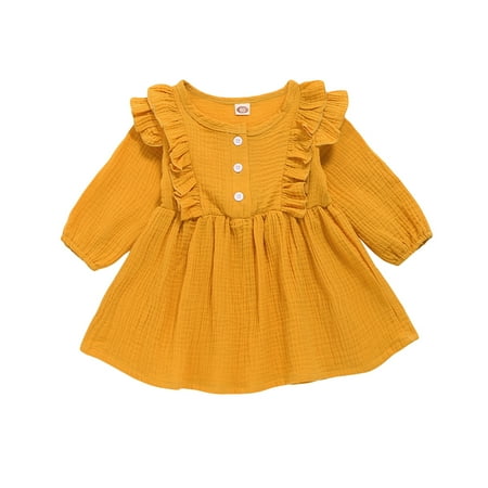 Kucnuzki Infant Baby Girl Clothes 4T Winter Dress 5T Long Sleeve Solid Color Floral Layer Sweet Dress Yellow
Kucnuzki Infant Baby Girl Clothes 4T Winter Dress 5T Long Sleeve Solid Color Floral Layer Sweet Dress Yellow