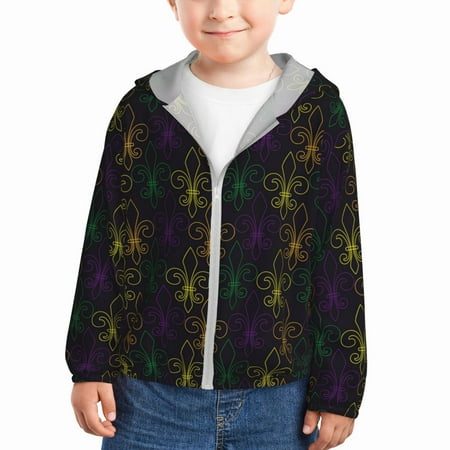 Vsdgher Mardi Gras Carnival Kids Sun Protection Hoodie with Zip Rash Guard Tops Children s Long Sleeve Sun Protection Clothing -
Vsdgher Mardi Gras Carnival Kids Sun Protection Hoodie with Zip Rash Guard Tops Children s Long Sleeve Sun Protection Clothing -