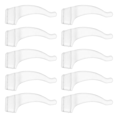 20 Pairs of Silicone Eyeglasses Anti-skid Ear Pads (Transparent)