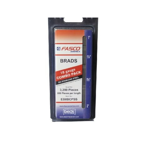 Fasco EB8BCPSS 18 ga Stainless Brad Nail ComboPK