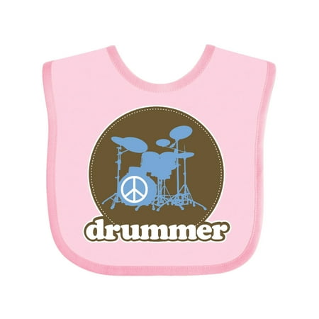 Inktastic Cool Brown Retro Drummer Gift Baby Boy or Baby Girl Bib