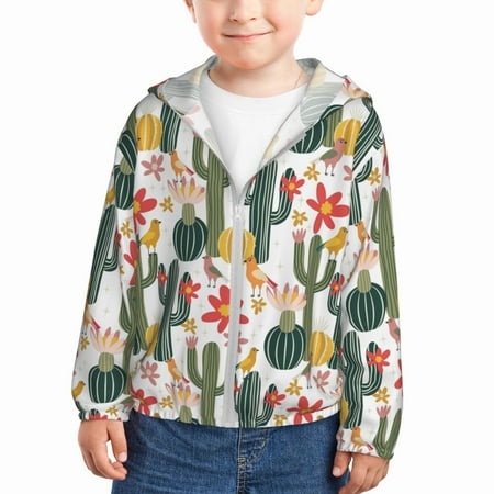 Vsdgher Summer Cactus With Blooming Kids Sun Protection Hoodie with Zip Rash Guard Tops Children s Long Sleeve Sun Protection Clothing - 5 Years
Vsdgher Summer Cactus With Blooming Kids Sun Protection Hoodie with Zip Rash Guard Tops Children s Long Sleeve Sun Protection Clothing - 5 Years