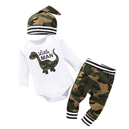 StylesILove Infant Baby Boys Little Man Dinosaur Long Sleeve Bodysuit Camouflage Pants and Hat 3pcs Cotton Autumn Winter Outfit (18 Months)
StylesILove Infant Baby Boys Little Man Dinosaur Long Sleeve Bodysuit Camouflage Pants and Hat 3pcs Cotton Autumn Winter Outfit (18 Months)