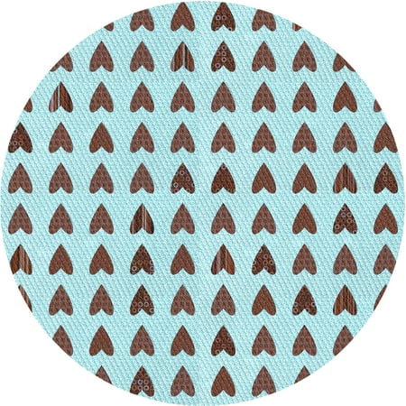 Ahgly Company Indoor Round Patterned Gray Area Rugs 7 Round