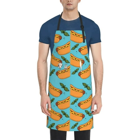 Tebeau Hot Dog 5 Print Waterproof Cooking Aprons Adjustable Bib Soft Chef Apron with 2 Pockets for Men Women
Tebeau Hot Dog 5 Print Waterproof Cooking Aprons Adjustable Bib Soft Chef Apron with 2 Pockets for Men Women