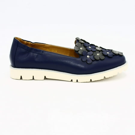 Flower Leather Shoes with Slip-On Design - 1936 Boutique Style 7001-15