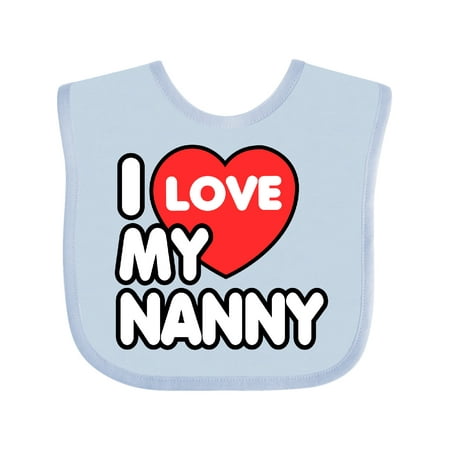 Inktastic I Love My Nanny Gift Baby Boy or Baby Girl Bib