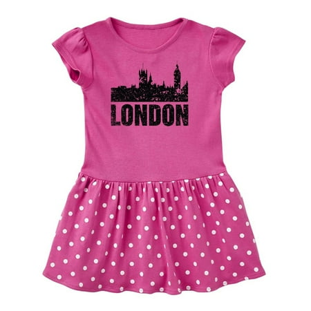 Inktastic London England City Skyline with Grunge Gift Toddler Girl Dress