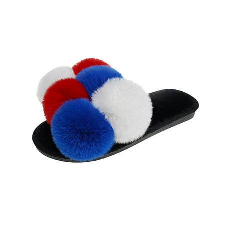 Women s Fuzzy Home Slippers Soft Non-Slip Cozy House Shoes Indoor Outdoor Winter Warm Supply 38-39 Red Blue And White
Women s Fuzzy Home Slippers Soft Non-Slip Cozy House Shoes Indoor Outdoor Winter Warm Supply 38-39 Red Blue And White
